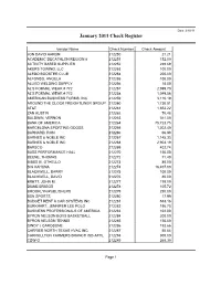 January 2011 Check Register