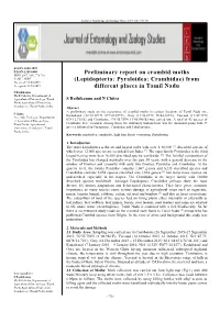 Preliminary Report on Crambid Moths (Lepidopterta: Pyraloidea