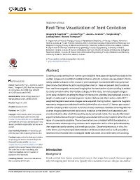 Real-Time Visualization of Joint Cavitation