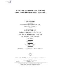 An Overview of Transatlantic Relations Prior to President Bush’S Visit to Europe