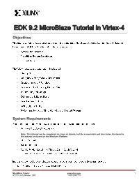 EDK 9.2 Microblaze Tutorial in Virtex-4