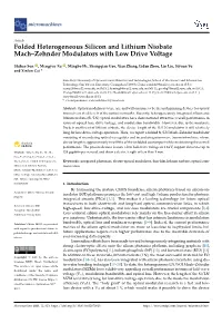 Folded Heterogeneous Silicon and Lithium Niobate Mach–Zehnder Modulators with Low Drive Voltage