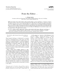 From the Editor 