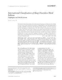 International Classification of Sleep Disorders