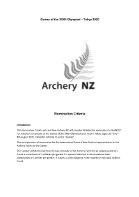 Nomination Criteria