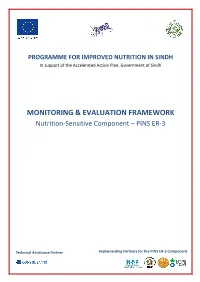 PINS ER-3 Monitoring & Evaluation Framework