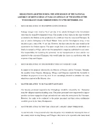 Resolutions Adopted During the 20Th Session of The