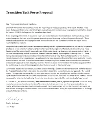 Transition Task Force Proposal