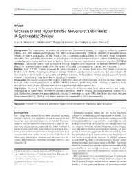 Vitamin D and Hyperkinetic Movement Disorders: a Systematic Review
