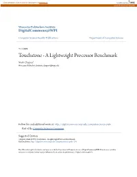 A Lightweight Processor Benchmark Mark Claypool Worcester Polytechnic Institute, Claypool@Wpi.Edu