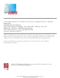 A Martingale Approach to the Study of Occurrence of Sequence Patterns in Repeated Experiments Author(S): Shuo-Yen Robert Li Source: the Annals of Probability, Vol