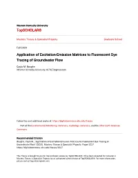 Application of Excitation-Emission Matrices to Fluorescent Dye Tracing of Groundwater Flow