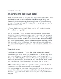 Blachman Tilbage I X Factor