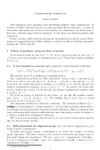 Commutator Formulas
