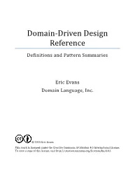 Domain-‐Driven Design Reference
