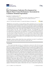 Key Performance Indicator Development for Ship-To-Shore Crane Performance Assessment in Container Terminal Operations