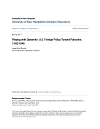 Playing with Dynamite: U.S. Foreign Policy Toward Palestine, 1945-1948