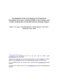 Pre-Feasibility Study for Evaluating the Potential for Diversified Land Uses