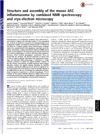 Structure and Assembly of the Mouse ASC Inflammasome by Combined NMR Spectroscopy and Cryo-Electron Microscopy