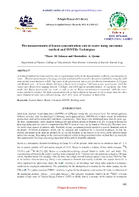 The Measurements of Boron Concentration Rate in Water Using Curcumin Method and Ssntds Techniques