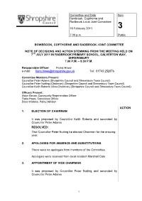 Committee and Date Bowbrook, Copthorne and Radbrook Local