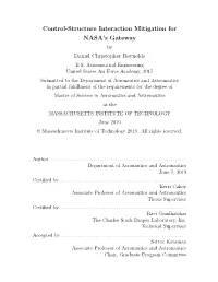 Control-Structure Interaction Mitigation for NASA's Gateway Daniel