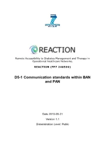 D5-1 Communication Standards Within BAN and PAN