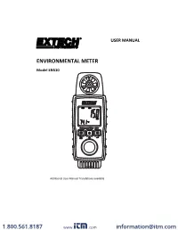 ENVIRONMENTAL METER Information@Itm.Com 1.800.561.8187