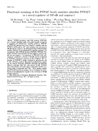 Functional Screening of ¢Ve PYPAF Family Members Identi¢Es PYPAF5 As a Novel Regulator of NF-UB and Caspase-1
