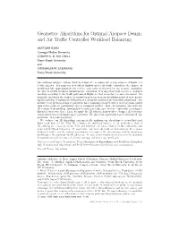 Geometric Algorithms for Optimal Airspace Design and Air Traffic