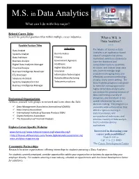 M.S. in Data Analytics