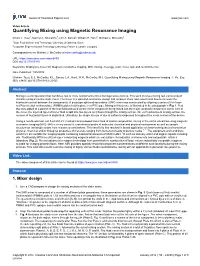 Quantifying Mixing Using Magnetic Resonance Imaging