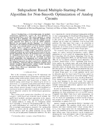Subgradient Based Multiple-Starting-Point Algorithm for Non-Smooth Optimization of Analog Circuits