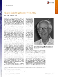 Charles Duncan Michener, 1918–2015 RETROSPECTIVE
