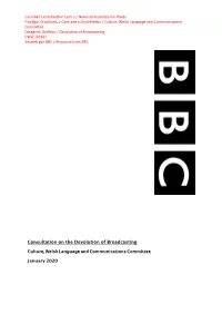 Consultation on the Devolution of Broadcasting Culture, Welsh Language and Communications Committee January 2020
