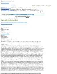 Dassault Systèmes SA