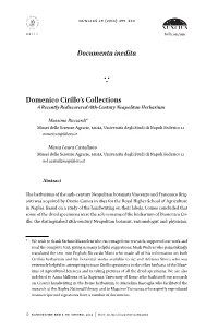 Documentainedita Domenico Cirillo's Collections