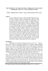 1. the Efficiency of the Scientific Approach in Analysing the Break
