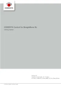 CODESYS Control for Beaglebone SL Getting Started