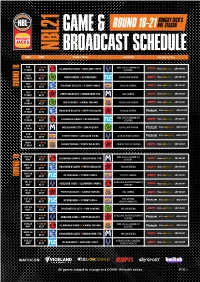 Game & Broadcast Schedule