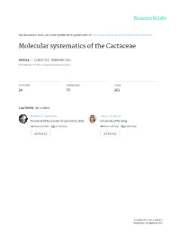 Molecular Systematics of the Cactaceae