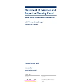 Statement of Evidence and Report to Planning Panel