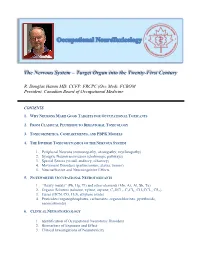 The Nervous System – Target Organ Into the Twenty-First Century