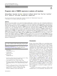 Prognosis Value of RBBP8 Expression in Plasma Cell Myeloma