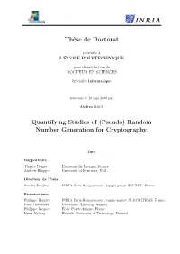 (Pseudo) Random Number Generation for Cryptography