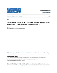 Strategies for Developing a University Free Improvisation Ensemble