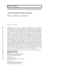 A Deep Neural Model of Emotion Appraisal