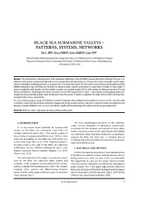 BLACK SEA SUBMARINE VALLEYS – PATTERNS, SYSTEMS, NETWORKS Dan C