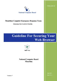 Guideline for Securing Your Web Browser P a G E | 2