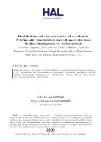 Identification and Characterization of Andalusicin: N-Terminally Dimethylated Class III Lantibiotic from Bacillus Thuringiensis Sv